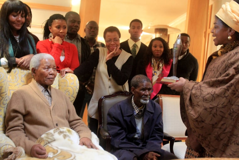Image: Nelson Mandela Receives The ANC Centenary Torch